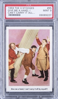 1959 Fleer "Three Stooges" #85 "Give Me A Hand… " – PSA MINT 9